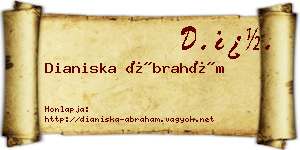Dianiska Ábrahám névjegykártya
